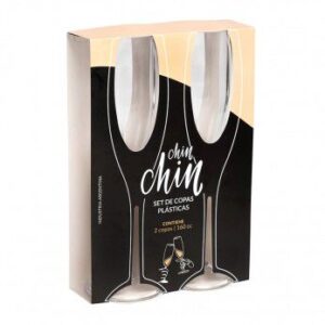 CAJA X 2 COPAS TIPO FLAUTA, S/Imp