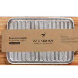Bifera de Aluminio c/Base de Madera  Poncho Pampa